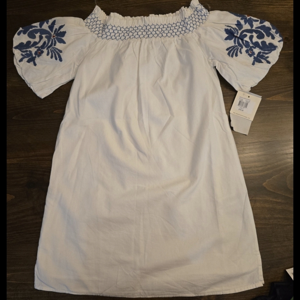 White and Blue Beach Lounge DRESS  Cover-up